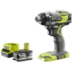 Pack RYOBI Visseuse à Choc Brushless 18V OnePlus R18IDBL-0 - 1 Batterie 5.0Ah - 1 Chargeur Rapide 2.0Ah RC18120-150