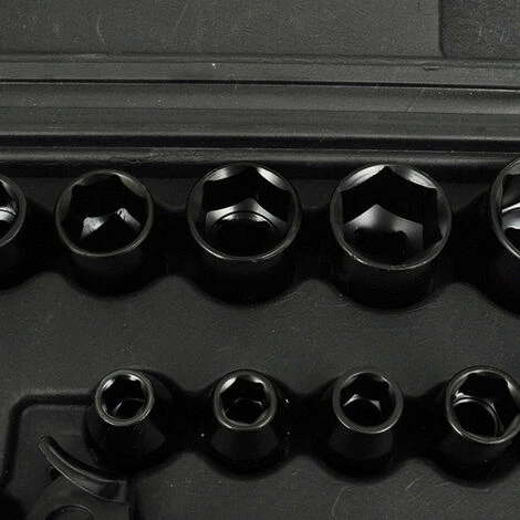 HELLOSHOP26 Coffret Clé à Choc 16 Pièces 1/2" Outils Garage Atelier Bricolage Gris - Gris 4 HELLOSHOP26 Coffret Clé à Choc 16 Pièces 1/2" Outils Garage Atelier Bricolage Gris - Gris – Image 2