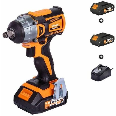 Clé à Choc Boulonneuse Avec Batteries Et Chargeur Fuse VLP 5320 Villager - Orange 3 Clé à Choc Boulonneuse Avec Batteries Et Chargeur Fuse VLP 5320 Villager - Orange