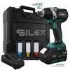 Clé à Chocs 20V Sans Fil Silex® 20V (1 X 4.0Ah Batterie Lithium ) + 3 Douilles à Choc Pour Jantes Alu