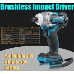 DRILLPRO 520N.m Clé à Chocs Sans Fil Sans Balais 2700 Tr / Min Tournevis électrique Interrupteur De Changement De Vitesse En Continu Adapté à La Batterie Makita 18 V -Clé Soldes Magasin 27075687 4