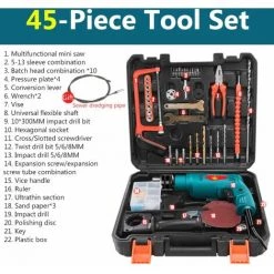 DRILLPRO Perceuse Roulement Haute Puissance Pour Perceuse à Percussion électrique (45 Pièces)