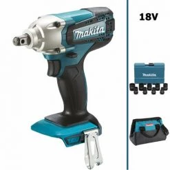 Boulonneuse à Chocs 18V 190Nm 1/2" DTW190 (machine Seule) Avec Coffret 9 Douilles + Sac MAKITA
