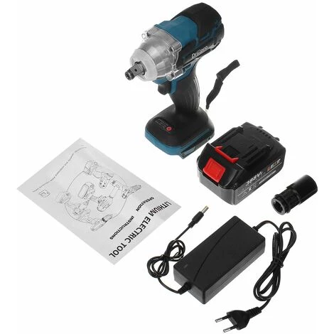 INSMA 2 En 1 Clé à Chocs Boulonneuse à Chocs Sans Fil 520N.M 1/2" Avec 18V Batterie + Chargeur + Accessoires 5 INSMA 2 En 1 Clé à Chocs Boulonneuse à Chocs Sans Fil 520N.M 1/2" Avec 18V Batterie + Chargeur + Accessoires – Image 3