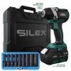 Clé à Chocs 20V Sans Fil Silex® 20V Moteur Brushless (1 X 4.0Ah Batterie Lithium ) + 9 Douilles à Choc 1 Clé à Chocs 20V Sans Fil Silex® 20V Moteur Brushless (1 X 4.0Ah Batterie Lithium ) + 9 Douilles à Choc -Clé Soldes Magasin 28590605 1