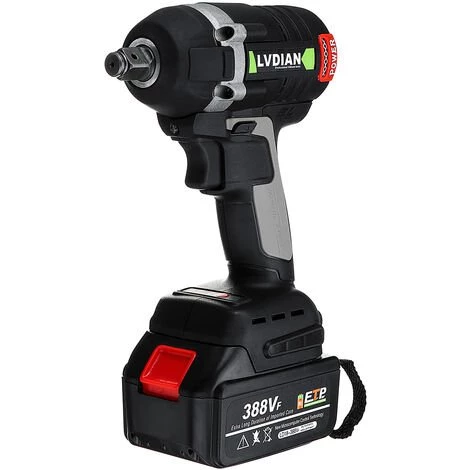 ZEBRAA Clé à Choc électrique Sans Fil Sans Balais 630N.m 388VF + Hochet De Batterie Li-Ion 2Pcs 19800mAh 3 ZEBRAA Clé à Choc électrique Sans Fil Sans Balais 630N.m 388VF + Hochet De Batterie Li-Ion 2Pcs 19800mAh