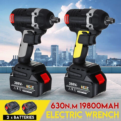 ZEBRAA Clé à Choc électrique Sans Fil Sans Balais 630N.m 388VF + Hochet De Batterie Li-Ion 2Pcs 19800mAh 7 ZEBRAA Clé à Choc électrique Sans Fil Sans Balais 630N.m 388VF + Hochet De Batterie Li-Ion 2Pcs 19800mAh – Image 5