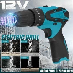 MOHOO Tournevis à Percussion électrique 12V LED Perceuse Sans Fil 10mm Pour Batterie Makita(Sans Batterie) -Clé Soldes Magasin 30291527 5