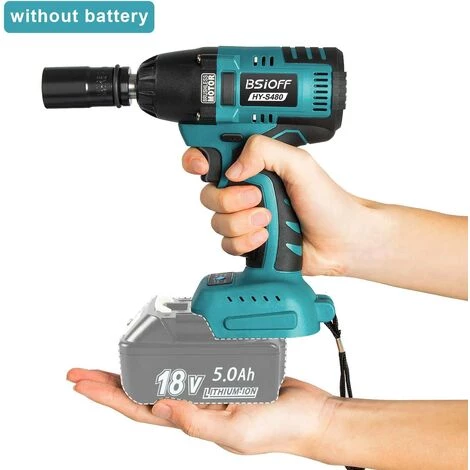 Bsioff Cl¨¦ ¨¤ Chocs Sans Fil | Boulonneuse ¨¤ Choc (400 N.m/Lumi¨¨re LED) Compatible Avec Makita 18v Batterie £¨Bleu/sans Batterie£© 4 Bsioff Cl¨¦ ¨¤ Chocs Sans Fil | Boulonneuse ¨¤ Choc (400 N.m/Lumi¨¨re LED) Compatible Avec Makita 18v Batterie £¨Bleu/sans Batterie£© – Image 2