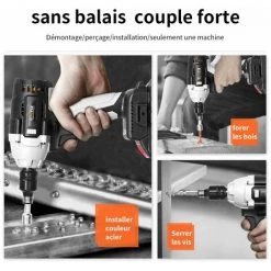 COOFIX Clé à Chocs Sans Fil (Couple Maximum 980 N/m, Changement De Pneus, Batterie Puissante, Avec LED) -Clé Soldes Magasin 31061653 2