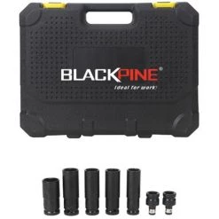BLACKPINE - Clé à Chocs Sans Fil, 300Nm Boulonneuse A Choc Avec 15000mAh Batterie X 2, Douilles à Chocs X 7, Un Chargeur Rapide 11 BLACKPINE - Clé à Chocs Sans Fil, 300Nm Boulonneuse A Choc Avec 15000mAh Batterie X 2, Douilles à Chocs X 7, Un Chargeur Rapide -Clé Soldes Magasin 32703011 5