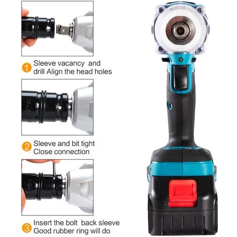 AUGIENB Drillpro Clé à Chocs Sans Fil Brushless 520N.M 18V 388VF 1/2" Avec 2 Batterie 7 AUGIENB Drillpro Clé à Chocs Sans Fil Brushless 520N.M 18V 388VF 1/2" Avec 2 Batterie – Image 5