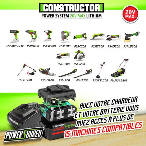 CONSTRUCTOR VISSEUSE A CHOCS MAX 20V +BAT.4AH+CHARG. 4 CONSTRUCTOR VISSEUSE A CHOCS MAX 20V +BAT.4AH+CHARG. – Image 2