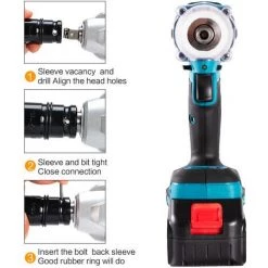 SWAGX Clé à Chocs Sans Fil Brushless 520N.M 18V 388VF 1/2" 2 Batteries -Clé Soldes Magasin 33730371 5