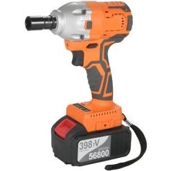 ASUPERMALL Cle Sans Fil Sans Fil 1/2 Pouce 380Nm Couple Hauteur 4.0A Li-Ion Batterie Vitesse Vitesse Chargeur Rapide Avec Prise De Boite De Transport Et Accessoires Multiples, Orange, Prise Eu Et 1 Batterie -Clé Soldes Magasin 35098397 3