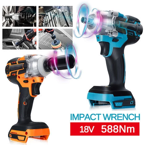 TIGA Clé à Chocs Sans Fil électrique 18V 588Nm Pour Batterie Makita 3 TIGA Clé à Chocs Sans Fil électrique 18V 588Nm Pour Batterie Makita