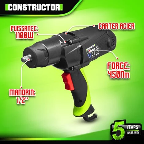 Boulonneuse à Chocs 1100W - 450Nm- Constructor 4 Boulonneuse à Chocs 1100W - 450Nm- Constructor – Image 2