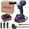 KKMOON 21V Electrique Sans Fil Cle De Controle Moteur Brushless Stepless Vitesse High Torque Power Tool Dispositif D'Installation Pratique, 4 Manche, Deux Batterie Et Une Charge - 4 Manche, Deux Batterie Et Une Charge