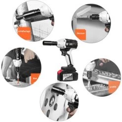 FREOSEN Clé à Chocs Pro Brushless Sans Fil En Coffret + 1 Batteries 20000mAh 4.0Ah + 16 Accessoires -Clé Soldes Magasin 38400947 3