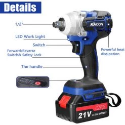 HAPPYSHOPPING Cle Electrique Sans Fil 21V Moteur Sans Balais Controle De Vitesse En Continu Outil Electrique A Couple Eleve Dispositif D'installation Pratique, Modele: 1 Manchon, Une Charge, Une Charge Prise UE Une Batterie - Modele:1 Manchon Une Charge Une Charge EU P 10 HAPPYSHOPPING Cle Electrique Sans Fil 21V Moteur Sans Balais Controle De Vitesse En Continu Outil Electrique A Couple Eleve Dispositif D'installation Pratique, Modele: 1 Manchon, Une Charge, Une Charge Prise UE Une Batterie - Modele:1 Manchon Une Charge Une Charge EU P -Clé Soldes Magasin 38587909 4