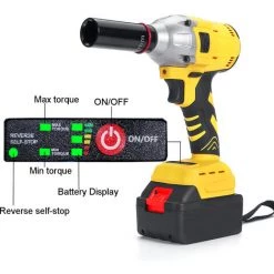 INSMA Clé à Chocs Sans Fil 1 Batterie 21V 530NM 1/2 " Sans Balais Avec Boite à Outils Lumière -Clé Soldes Magasin 39117775 4