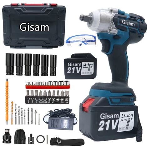 GISAM Visseuse à Chocs 21V 2Batterie 350N 4000RPM Avec Accessoires 43pc 3 GISAM Visseuse à Chocs 21V 2Batterie 350N 4000RPM Avec Accessoires 43pc