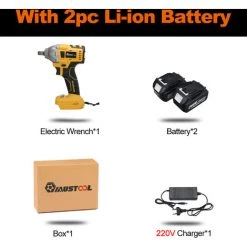 LBTN Clé à Choc Boulonneuse A Choc Sans Fil 6200 RPM 2 Batteries 800NM -Clé Soldes Magasin 42049912 4