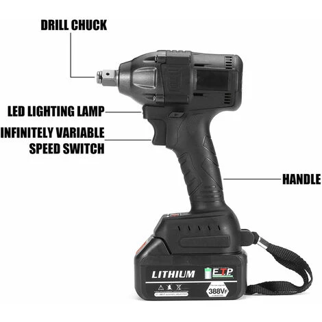 LBTN Clé à Chocs électrique Sans Fil 850Nm 18V Avec 2 Batteries 6 LBTN Clé à Chocs électrique Sans Fil 850Nm 18V Avec 2 Batteries – Image 4