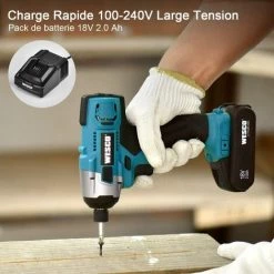 WESCO 18V 2.0Ah Visseuse à Chocs Sans Fil, 110Nm WS2318.1 9 WESCO 18V 2.0Ah Visseuse à Chocs Sans Fil, 110Nm WS2318.1 -Clé Soldes Magasin 42308946 3