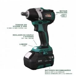 Clé à Chocs 20V Sans Fil Silex® 20V Moteur Brushless (1 X Batterie 6 Ah SLX Lithium ) + 3 Douilles à Choc Pour Jantes Alu -Clé Soldes Magasin 43998412 2