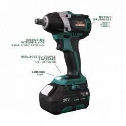 Clé à Chocs 20V Sans Fil Silex® 20V Moteur Brushless (1 X 6.0Ah Batterie Lithium SLX ) + 6 Douilles à Choc Pour Jantes Alu -Clé Soldes Magasin 43998414 2