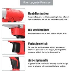 ASUPERMALL 21V Clé électrique Sans Fil Moteur De Brosse Contrôle De Vitesse Continu Outil électrique à Couple élevé Dispositif D'Installation Pratique, 1 Baterries -Clé Soldes Magasin 46314011 5