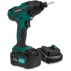 VONROC Visseuse à Choc 20V VPower – Batterie 4.0Ah Et Chargeur Rapide Inclus– 150Nm – 2 Embouts Et 2 Supports Inclus