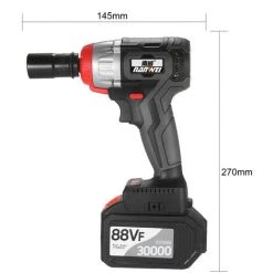 NANWEI 380 Nm 6.0A Clé à Chocs Sans Fil Moteur Sans Balai 1/2 Et 1/4 Pouce, Kit D'accessoires De Luxe, 2 Batteries - Kit D'accessoires De Luxe, 2 Batteries -Clé Soldes Magasin 46497907 3