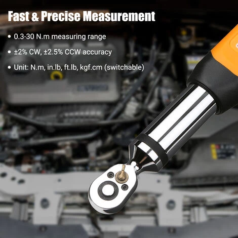 SUPERSELLER Clé à Chocs Clé Dynamométrique Numérique 1/4" Clé Dynamométrique électronique Avec Sonnerie Et Alarme LCD, 0, 3-30 Nm - 0,3-30 Nm 6 SUPERSELLER Clé à Chocs Clé Dynamométrique Numérique 1/4" Clé Dynamométrique électronique Avec Sonnerie Et Alarme LCD, 0, 3-30 Nm - 0,3-30 Nm – Image 4
