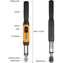 SUPERSELLER Clé à Chocs Clé Dynamométrique Numérique 3/8 Pouces Clé Dynamométrique électronique Avec Sonnerie Et Alarme LCD, 0, 6-60 Nm - 0,6-60 Nm -Clé Soldes Magasin 51245574 4