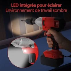 MERKMAK Boulonneuse A Choc Sans Fil 300NM 4500RPM Perceuse Visseuse A Choc Avec 2 Batteries 7500mAh 58 Accessoires Boite En Plastique -Clé Soldes Magasin 52477790 2