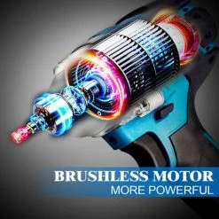 Clé à Chocs Sans Fil ONEVAN 320N.M 1/2" 4000 Ipm 2 EN 1 - Boulonneuse A Choc Pour Makita 18V - Avec 1 Batterie -Clé Soldes Magasin 52530671 2