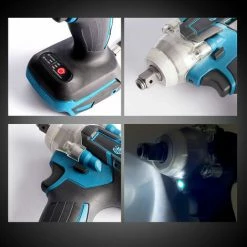 Clé à Chocs Sans Fil ONEVAN 320N.M 1/2" 4000 Ipm 2 EN 1 - Boulonneuse A Choc Pour Makita 18V - Avec 1 Batterie -Clé Soldes Magasin 52530671 5