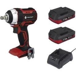 TOOLCRAFT ASS-900 A / TAWB-200 Clé à Chocs Sans Fil 20 V Li-Ion + 2 Batteries
