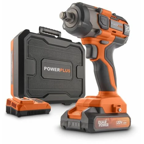 POWER PLUS Powerplus - Dual Power - POWDP20160 - 20 V - A Balais à Charon - Clé À Choc - + Batt. 20V 2.0Ah + Charger 3 POWER PLUS Powerplus - Dual Power - POWDP20160 - 20 V - A Balais à Charon - Clé À Choc - + Batt. 20V 2.0Ah + Charger