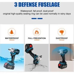 JMAX Clés à Chocs Sans Fil 520 Nm 388VF 1/2" + 2 Batterie 18V -Clé Soldes Magasin 53818348 4