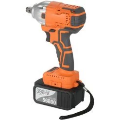 SUPERSELLER Clé à Chocs Sans Fil Sans Balais 1/2 Pouce 380Nm Couple élevé 4.0A Batterie Li-ion Chargeur Rapide à Vitesse Variable Avec Prise De Boîte De Transport Pour Moto Domestique - Prise UE Et 1 Batterie