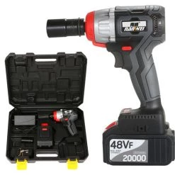 Clé à Chocs NANWEI Clé à Chocs Sans Fil 380 Nm Couple Moteur Sans Balais Avec Mandrin Rapide 1/2 Et 5/16 Pouces 4.0A Chargeur Rapide Kit D'impact Multifonction à Vitesse Variable Avec Ceinture Et étui De Transport, Kit D'accessoires Standard De Batterie E -Clé Soldes Magasin 54402000 2