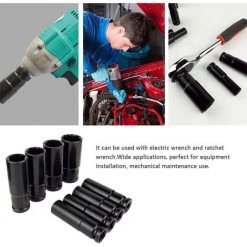 SUPERSELLER Clé à Chocs 10 Pièces En Acier à Haute Teneur En Carbone Clé à Cliquet Jeu De Douilles Ménage Automobile Et Moto Réparation Outil D'entretien Kit D'accessoires, Type A - Type A -Clé Soldes Magasin 54671174 3