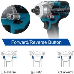 JMAX Clé à Chocs Sans Fil Visseuse Boulonneuse à Chocs 520N.M 18V 1/2 (machine Seule) -Clé Soldes Magasin 55412703 4