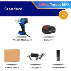 OUYIFAN Clé à Chocs électrique 21V Clé Sans Brosse Douille 4000mAh Batterie Li-ion Perceuse à Main Installation Outils électriques -Clé Soldes Magasin 55764414 2