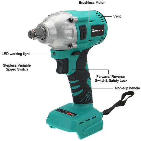 DMTOOL Clé à Choc Sans Brosse Echargeable électrique 18V 588N.M Adapté à La Batterie Makita 18V (Sans Batterie) 4 DMTOOL Clé à Choc Sans Brosse Echargeable électrique 18V 588N.M Adapté à La Batterie Makita 18V (Sans Batterie) – Image 2