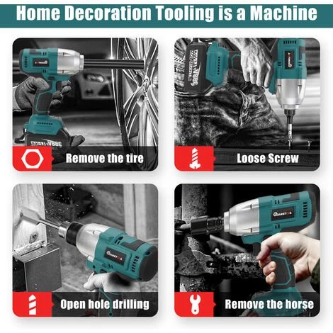 JMAX 2 EN 1 Clé à Chocs Sans Fil 1600N.M 1/2" 388VF Avec 18V Batterie + Chargeur + Accessoires 4 JMAX 2 EN 1 Clé à Chocs Sans Fil 1600N.M 1/2" 388VF Avec 18V Batterie + Chargeur + Accessoires – Image 2