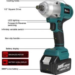 JMAX 2 EN 1 Clé à Chocs Sans Fil 1600N.M 1/2" 388VF Avec 18V Batterie + Chargeur + Accessoires 10 JMAX 2 EN 1 Clé à Chocs Sans Fil 1600N.M 1/2" 388VF Avec 18V Batterie + Chargeur + Accessoires -Clé Soldes Magasin 57275024 4